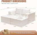 Hobestluk Modular Sectional Sofa Memory Foam Couch Sofa Bed Loveseat with Chaises Cloud Couch with Removable Cover Large Sectional Couches for Living Room (Plush White, Sofa Bed) by CozyNest Decor