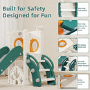 KORIMEFA 7 in 1 Toddler Slide, Kids Slide for Toddlers Baby 1-3 Years Old, Indoor and Outdoor with Basketball Hoop & Golf Set, Plastic Slides for Kids Easy Assembly, Green by TinyTreasures Baby Boutique
