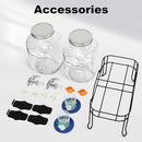 2-Pack 1 Gallon Glass Laundry Detergent Dispenser Set with Bamboo Lids and Stand - Liquid Soap and Fabric Softener Dispensers with Spigots, Cups, Labels and Mats, Laundry Room Organization and Storage by CozyNest Decor
