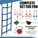 Slsy Ninja Warrior Obstacle Course for Kids, 50FT Durable Ninja Slackline Kit with 8 Accessories, Playset Equipment for Boys & Girls with Swing, Climbing Net, Ladder & Monkey Bars by TinyTreasures Baby Boutique