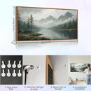 SIGNINART Large Misty Mountain Framed Canvas Wall Art, Green Forest River Scenery Wall Decor, Modern Foggy Wooden Landscape Artwork, Oil Style Nature Art Print for Living Room Bedroom Office 20"x40" by CozyNest Decor