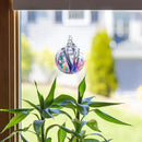 Luke Adams Glass | 3" Mini Glass Tree of Life | Handmade Ornament | Hanging Garden Gazing Ball | Indoor Outdoor Home Décor | (Pink Violet Teal) by CozyNest Decor