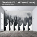 Misty Forest Landscape Wall murals Woodland Tree Peel and Stick Wallpaper for Bedroom Living Room - 96"x137" by CozyNest Decor