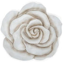 NAT & Jules Rose Flower Shaped Dimensional Indoor Outdoor 12 inch Cast Resin Decorative Garden Stepping Stone, Patio, Walkway Sculpture Yard Art, White by CozyNest Decor