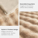 Cozy Bliss Faux Fur Throw Blanket for Couch, Fuzzy Soft Plush Thick Bubble Blanket for Sofa Bedroom Living Room, 50 * 60 Inches Beige by CozyNest Decor