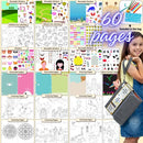 Activity Book for Girls and Boys - Premium Case Includes Large 60-page - 420 Stickers, Rainbow Scratch Papers, Reusable Stickers, Coloring Pencils, Numbers and Letters Stencil - Educational Toys Gift by TinyTreasures Baby Boutique