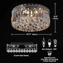 4-Light Crystal Flush Mount Chandelier Light Fixture with K9 Crystals Modern Ceiling Lights Elegant Pendant Lamp for Bedroom,Hallway,Bar,Living Room,Dining Room,H5.9 xW13.7(Bulbs Not Included) by CozyNest Decor