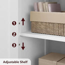 GarveeHome 54in Tall Bathroom Cabinet, Farmhouse Storage Cabinet with Glass Doors and Adjustable Shelves, Freestanding Kitchen Pantry Cabinets, Cupboard for Living Room, Dining Room, White by CozyNest Decor