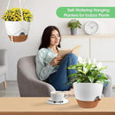 Hanging Planters for Indoor Outdoor Plants, 2 Pack Self Watering Hanging Pot with Drainage Holes, Removable Tray & 2 Kinds of Plant Hangers, 10'' Hanging Flower Pots for Home Garden Decor, White by CozyNest Decor