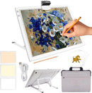 KOBAIBAN Wireless A3 Light Pad with Carry Bag, Foldable Stand, Top Clip, 3 Colors/Stepless/6-level Dimmable Brightness Rechargeable tracing Light Box/Board for Weeding Vinyl, Diamond Painting (White) by TinyTreasures Baby Boutique
