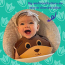 Silly Goose Set of 2 Silicone Animal Baby Bibs for Babies and Toddlers, Waterproof, Adjustable, Soft, Extra Wide Food Catcher Pocket (2PK Panda+Bear) by TinyTreasures Baby Boutique