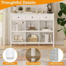 FATORRI 6 Cube Storage Bookshelf with 3 Drawers, Long Horizontal Bookcase, Modern Cubby Organizer Shelf (White Oak, 47 Inch) by CozyNest Decor