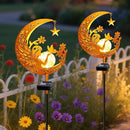 YJFWAL Garden Solar Fairy Lights Pathway Stake Lights Glass Globe with Moon Angel Decor, Gifts for Mom Grandma Friends, Outdoor Decor Light Waterproof for Walkway, Yard, Patio or Garden (Warm White) by CozyNest Decor