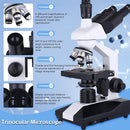 Compound Trinocular Microscope 40X-5000X Magnification, Research Grade Professional Microscope, Two Levels of Mechanical Stage LED Illumination, USB Video Camera with Microscope for Adults by TinyTreasures Baby Boutique