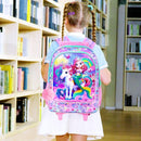 Girls Rolling Backpack, Cute Mermaid Roller Wheels Kids Bookbag - Wheeled Elementary School Bag - 3PCS Mermaid by TinyTreasures Baby Boutique