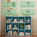 12-Cube Storage Shelf Bookcase - Wooden 3-Tier Floor Standing Open Bookshelf for Home and Office, Display Cabinet, Light Blue by CozyNest Decor