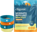 Cliganic Mosquito Repellent Microfiber Bracelets (10 Count) - for Adults and Kids, DEET Free Wristbands by TinyTreasures Baby Boutique