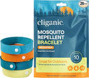Cliganic Mosquito Repellent Microfiber Bracelets (20 Pack) - for Adults and Kids, DEET Free Wristbands by TinyTreasures Baby Boutique