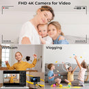 Digital Camera FHD 4K Kids Camera 44MP with 64GB SD Card 2 Batteries Autofocus 16X Digital Zoom Compact Portable Point and Shoot Digital Small Vintage Camera for Teens Boys Girls Students (Black) by TinyTreasures Baby Boutique