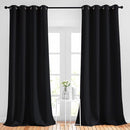 NICETOWN Blackout Black Curtains & Drapes 90 inches Long - Grommet Thermal Insulated Blackout Drapes Light Blinds Room Darkening Window Treatments for Bedroom (2 Panels, W52 x L90, Black) by TinyTreasures Baby Boutique