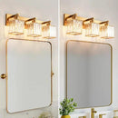 Modern Bathroom Vanity Light 3-Lights Gold Crystal Bathroom Wall Light Vanity Light Fixtures，20.47-inch Modern Minimalist Design by CozyNest Decor