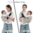 Baby Sling Carrier, Toddler Carrier Sling with Double Safety Buckle and Adjustable Shoulder Strap(7-30lbs), Baby Carriers One Size Fits All, Grey by TinyTreasures Baby Boutique