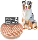 The Slowdown Bowl Silicone Slow Feeder for Dogs & Puppies, Slow Eating, Modern Lick Mat Design, Reduces Gulping, Fits 2 Cups 7.5” Across x 1.5” Tall, Mealtime Challenge, Medium-Blush by CozyNest Decor