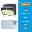 Solar Lights Outdoor, [138 LED/8 Packs] Solar Motion Sensor Security Lights with 3 Lighting Modes Solar Wall Lights Waterproof Solar Powered Lights Outside for Garden Fence Yard Deck Garage by GreenHaven Gardens
