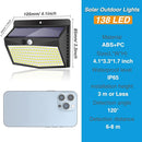 Solar Outdoor Lights - 138 LED/5 Packs Solar Motion Sensor Security Lights with 3 Lighting Modes for Garden, Fence, Yard, Deck, Garage by GreenHaven Gardens