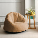 N&V Small Bean Bag Chair for Kids, Children Mini Bean Bag Sack, Foam Filling, Includes Removable and Machine Washable Cover, 27in, Soft Faux Fur (Brown) by TinyTreasures Baby Boutique