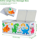 Large Toy Box Chest Organizer with Flip Lid for Kids, Collapsible Oxford Toy Storage Box with Handles for Boys Girls, Sturdy Waterproof Storage Organizer for Bedroom Playroom Nursery, 37.7×12.5×15.7'' by TinyTreasures Baby Boutique