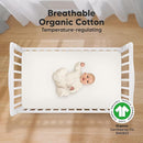 KeaBabies 2-Pack Organic Crib Sheets for Boys, Girls - 52x28 Fitted Crib Mattress Sheet Neutral, Breathable Jersey Cotton Cover for Baby Bed, Toddler Mattress, Soft & Cute Prints (Soft White) by TinyTreasures Baby Boutique
