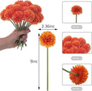 Kimura's Cabin 20Pcs Orange Fake Mums Flowers Artificial Silk Chrysanthemums Faux Ball Flower for Wedding Arrangement Fall Bouquets Home Table Decoration Halloween Decor(Orange) by CozyNest Decor