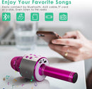 KIDWILL Wireless Bluetooth Karaoke Microphone for Kids, 5-in-1 Portable Handheld Karaoke Mic Speaker Player Recorder with Adjustable Remix FM Radio for Kids Girls Boys Teens Birthday-Hot Pink by TinyTreasures Baby Boutique