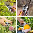 Premium 8 inch garden clippers, 3 Times Easy to Work, Arthritis Weak Hand Snips (2 pack-yellow)