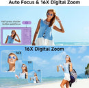 Digital Camera, FHD 4K 44MP Digital Camera, 16X Digital Zoom, Digital Point and Shoot Camera with 3-LED Fill Lights, 64GB SD Card, Compact Camera for Kids Teen Boys Girls, Purple by TinyTreasures Baby Boutique