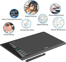 Graphics Drawing Tablet, UGEE M708 10 x 6 inch Large Digital Drawing Pad with 8 Hot Keys 8192 Levels Pen, Graphic Tablets for Computer Graphic Board Creation Sketch for PC/Laptop/Mac OS/Linux/Chrome by TinyTreasures Baby Boutique