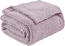 EMME Muslin and Fleece Twin Blanket Reversible - 60"*80" Lavender Soft Warm Throw Blankets for Couch Bed Picnic Travel Bed by CozyNest Decor