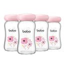 YOHKOH Glass Breast Milk Storage Bottles - 100% Leak-Proof, BPA-Free Breastmilk Storage Containers, Freezer & Dishwasher Safe, Ideal for Nursing Mothers (Red, 5.4oz (Pack of 4)) by TinyTreasures Baby Boutique