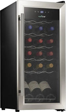 NutriChef PKCWC18 Slim Wine Fridge 18 Bottle Mini Beverage Chiller Adjustable Temp Control, 30x13x17 IN, Black by CozyNest Decor