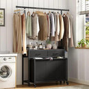 Laundry Sorter Hamper with Hanging Cloth Rack, Laundry Basket with 3 Section Pull-Out Rolling Bags, Laundry Sorter for Organization and Storage with 2 Drawers for Laundry Room (Vinatge Brown) by CozyNest Decor