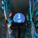 Solar Wind Spinners for Yard and Garden- 58.2 Inch Metal Wind Sculptures Outdoor Clearance Kinetic Windmills with Multi Color Led Glass Ball (Polka Dots) by GreenHaven Gardens