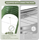 Galvanized Raised Garden Bed - 8x2x1.4FT Metal Planter Boxes Outdoor | Oval Steel Raised Bed Kit for Gardening with Protective Tape, Bracing Rods, Gloves for Vegetables, Flower, Herb (Green) by GreenHaven Gardens