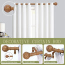 2 Pack Wood Curtain Rods for Windows 48 to 84 Inch(4-7ft),1 Inch Adjustable Curtain Rod,Heavy Duty Curtain Rods,Wooden Netted Texture Drapery Rods,Single Window Curtain Rod 36-88",Brown Wood by CozyNest Decor