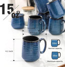 Hasense Coffee Mugs Set of 6, 12 Ounce Coffee Cups Set with Handle, Ceramic Tea Mugs for Kitchen, Blue Latte Mugs for Coffee,Cocoa, Tea, Stylish Mug Gift, Dishwasher and Microwave Safe by CozyNest Decor