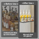 Magnetic Basket, Magnetic Shelf for Fridge, Magnetic Spice Rack Wire Mesh Magnetic organizer Holder Accessories for Office Kitchen Classroom Storage, Black-High, 9.44" x 4" x 3.14" by CozyNest Decor
