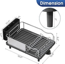 Stainless Steel Dish Drying Rack - Large Capcity 304 Grade Dish Drainer for Kitchen Counter with Drain Board, Utensil Holder & Detachable Cup Shelf, Rustproof Multifunctional Organizer by CozyNest Decor