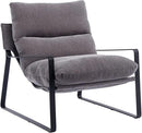 DUOMAY Modern Accent Arm Chair, Comfy Linen Lounge Lazy Chair with Metal Leg, Mid-Century Corner Chair for Living Room Bedroom Office Apartment, Grey by CozyNest Decor