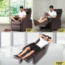 BestMassage | Recliner Chair | No Massage Function | Pu Brown | with Lumbar Support, Adjustable Push Back, Wide Armrests, Footrest & Padded Seat | Easy Assembly | for Living Room, Home Theatre by CozyNest Decor