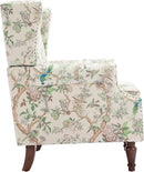 UIXE High Back Floral Accent Chair, Upholstered Armchair in Fabric for Living Room, Retro Printed Wingback Arm Chair Comfy Single Sofa Bedroom Reading Seat with Solid Wood Legs - Bird Pattern by CozyNest Decor